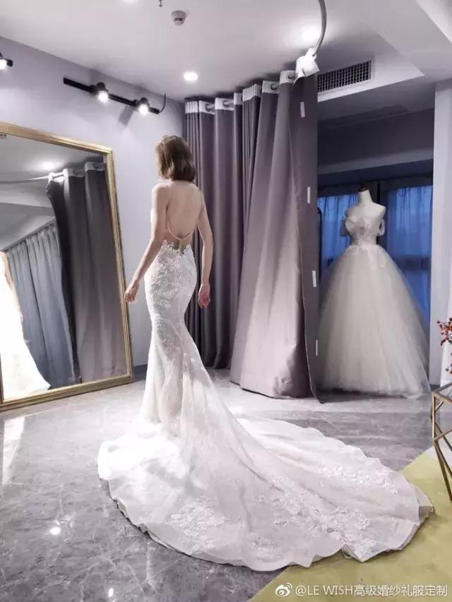 大码拖尾显瘦重工长袖婚纱,显瘦拖尾蛋糕裙