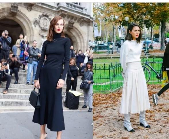 秋冬毛衣穿搭中性风高级感,打底毛衣女加绒秋冬半高领