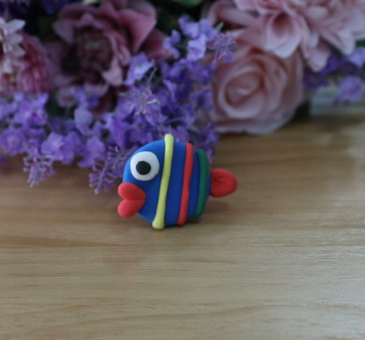 黏土捏彩虹鱼,彩虹鱼黏土