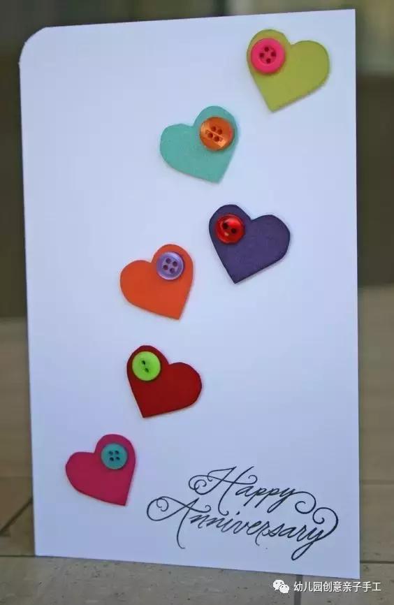 感恩节幼儿园孩子对父母的爱心图,感恩节毛线手工简单又漂亮