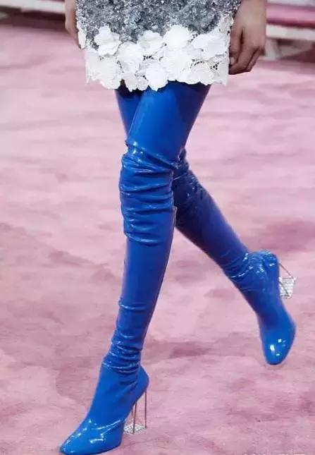 靴子长筒靴过膝搭配,过膝超长靴子穿搭