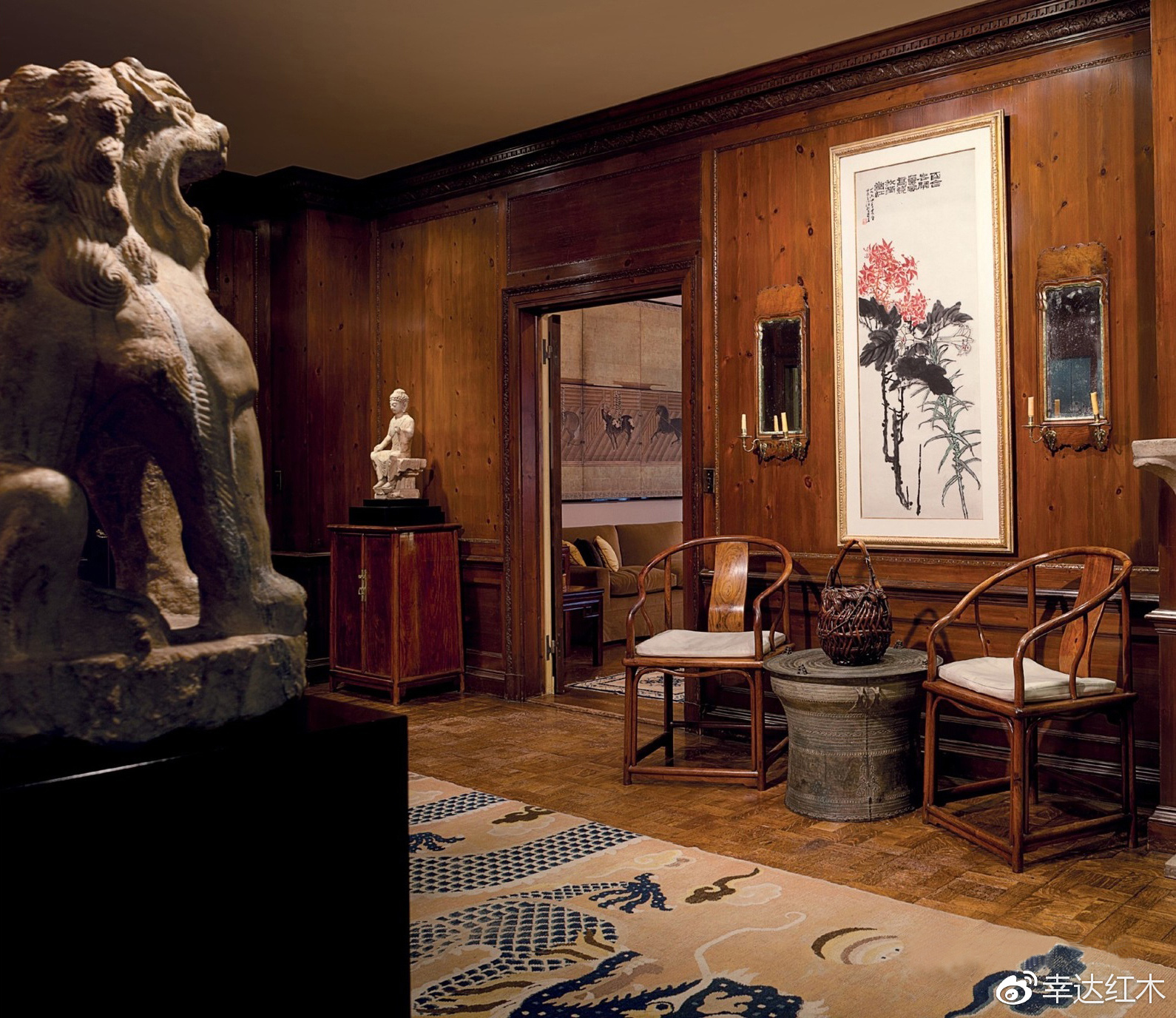 日式矮式圈椅,刺猬紫檀安思远垂手圈椅