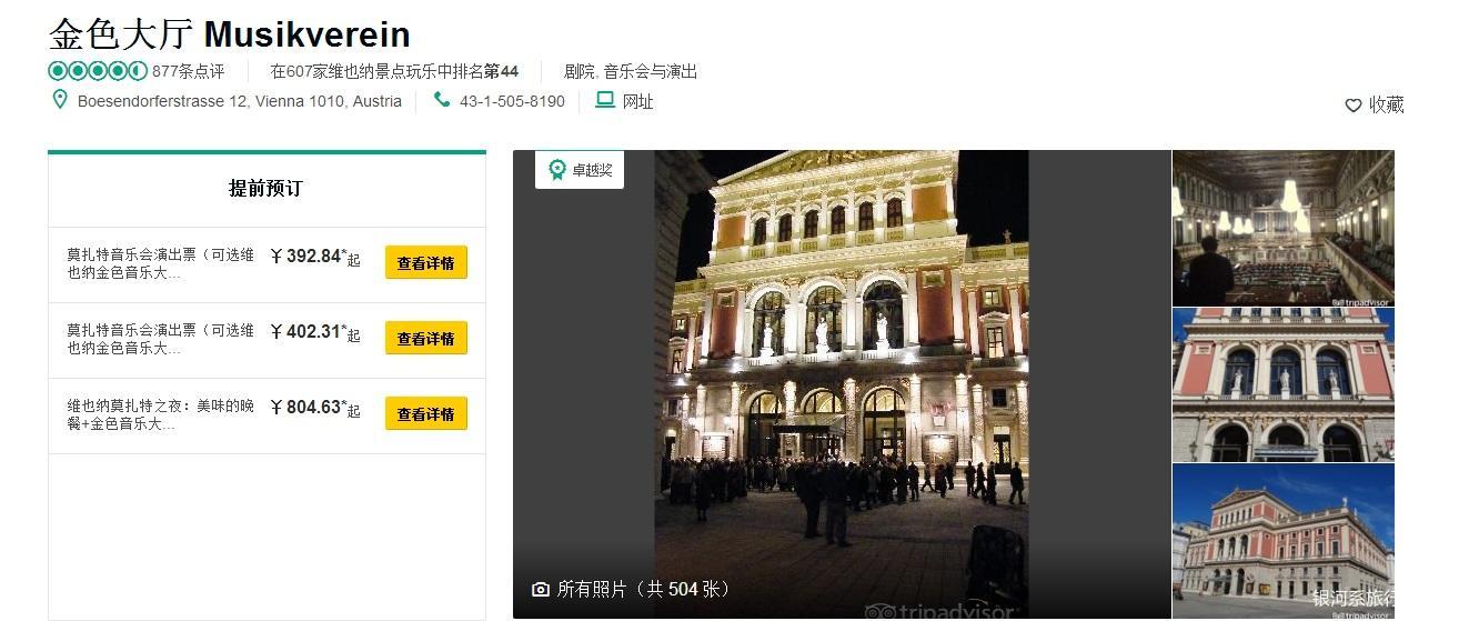 维也纳金色大厅现场买票,维也纳金色大厅购票多少钱