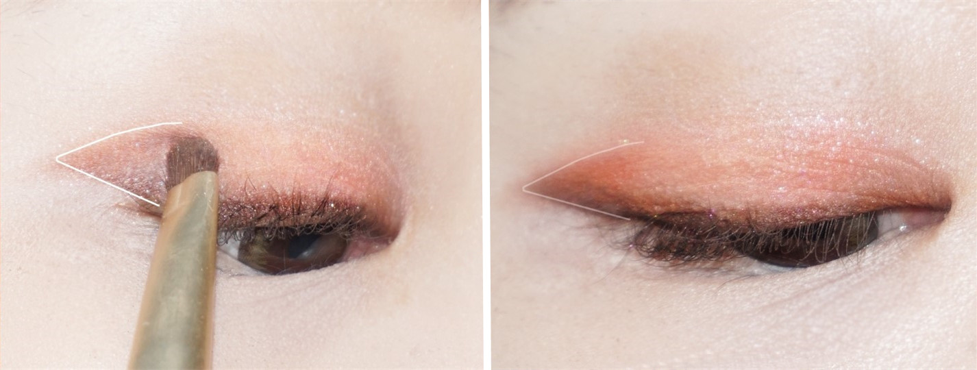 眼妆夕阳珊瑚色,杏珊瑚色眼妆