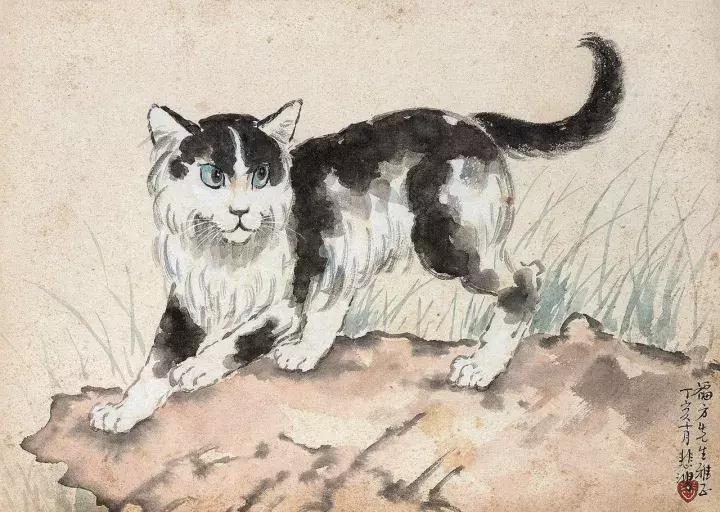 徐悲鸿画猫作品欣赏,徐悲鸿画马谁画鸡