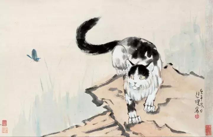 徐悲鸿画猫作品欣赏,徐悲鸿画马谁画鸡