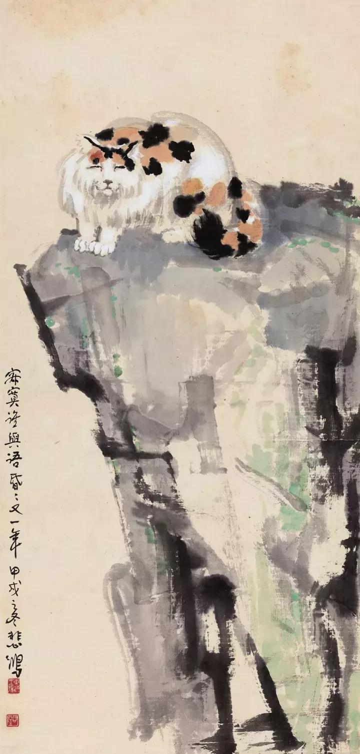 徐悲鸿画猫作品欣赏,徐悲鸿画马谁画鸡