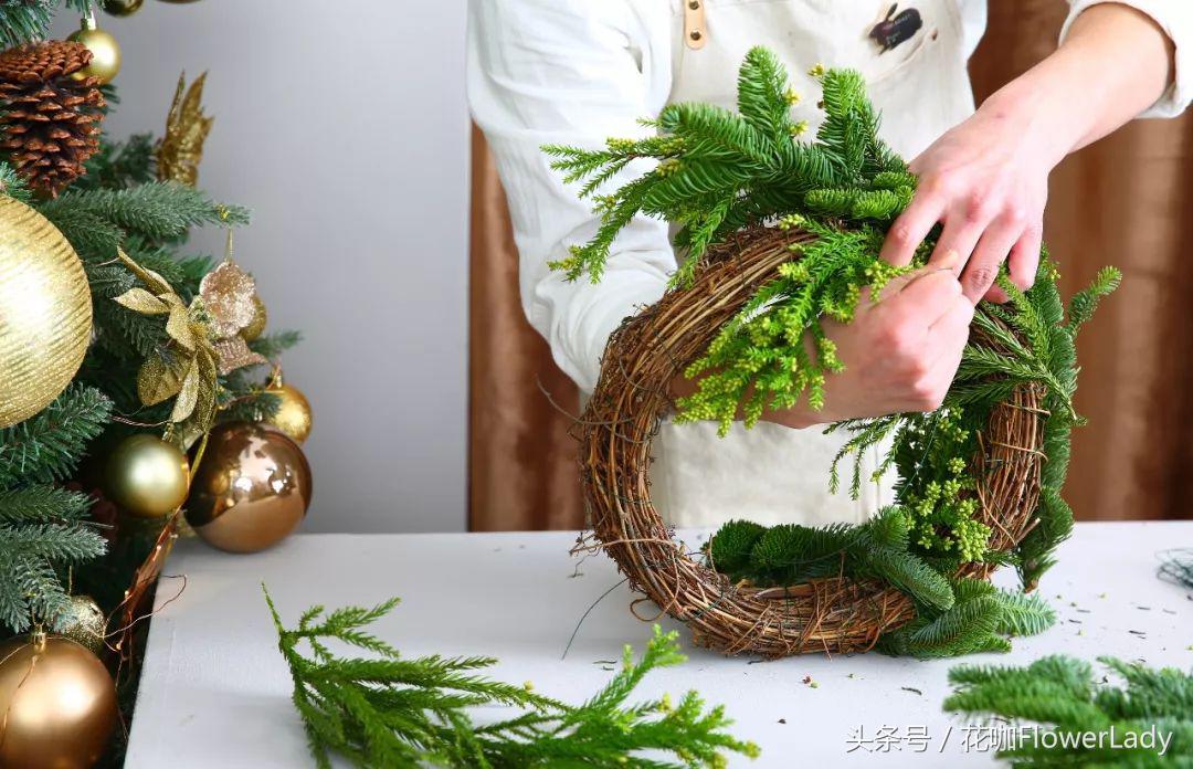 圣诞节花环搭配,圣诞花环教程