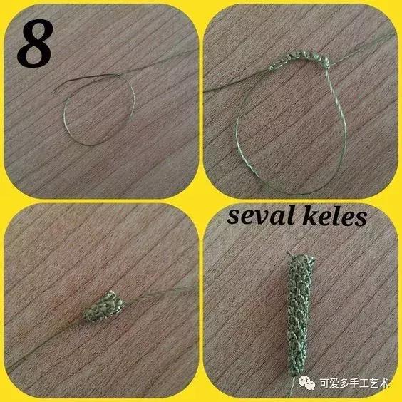 只是用针穿上了线不断绕圈打结，做出来的仿真花竟然比钩的还好看