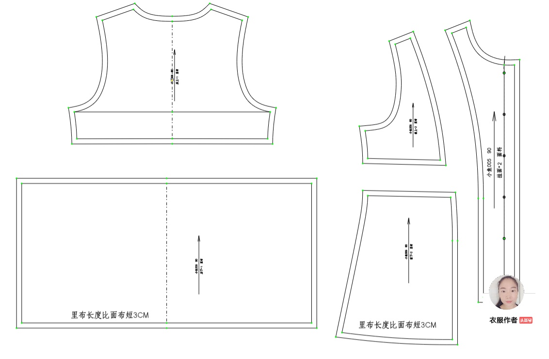 宝宝棉衣半成品裁片,三个宝宝连体棉衣裁剪教程完整版