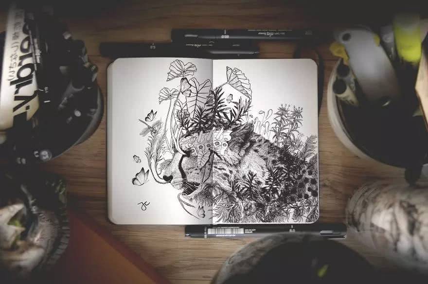 一支樱花针管笔就可以画出一幅惊世作品，厉害了我的哥