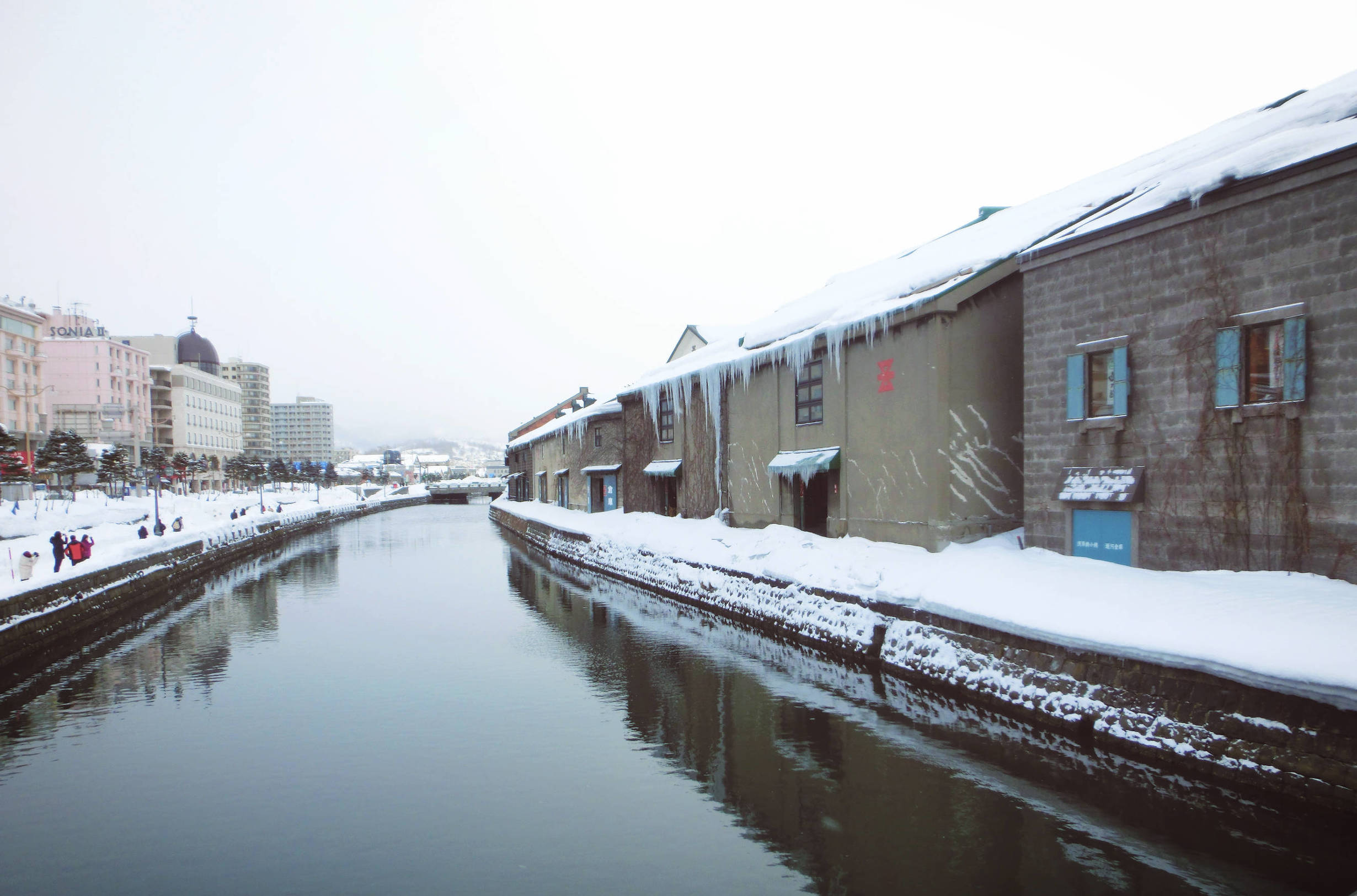 北海道冬日小樽,日本北海道小樽雪夜