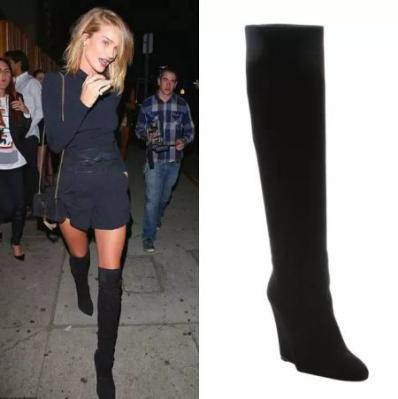 冬天适合粗腿穿的长筒靴,冬天穿光腿神器配过膝靴