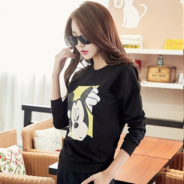 薄款圆领纯色套头卫衣女,春季新款宽松短款卫衣女圆领卫衣