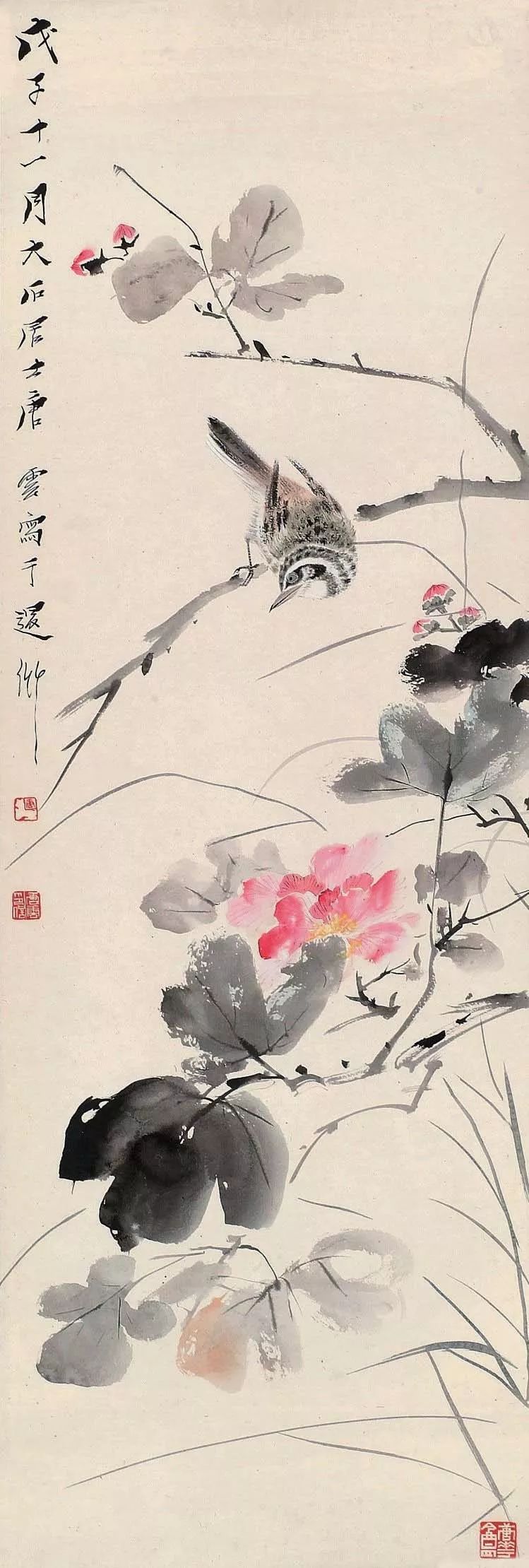 唐云早期花鸟作品欣赏,唐云先生花鸟条幅全集