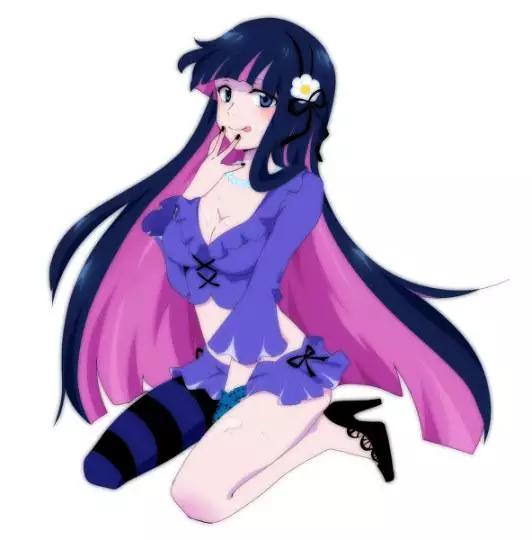 色彩缤纷的女生动漫照片,双色头发的动漫少女