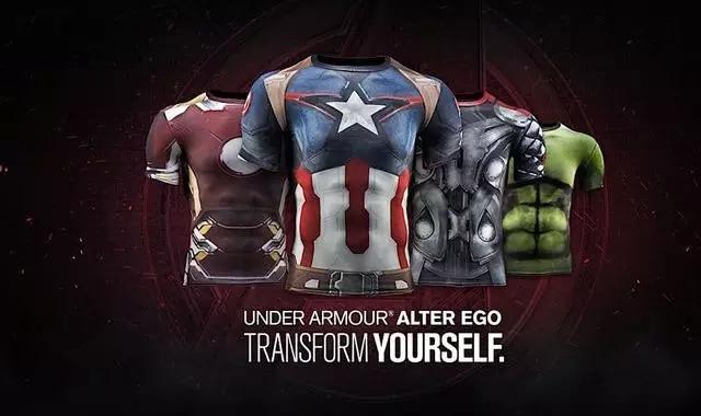 美国队长紧身衣安德玛蓝色,美国队长同款紧身衣