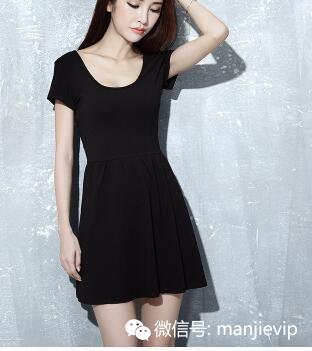 韩版气质连衣裙修身甜美风短款,韩版女童优雅连衣裙