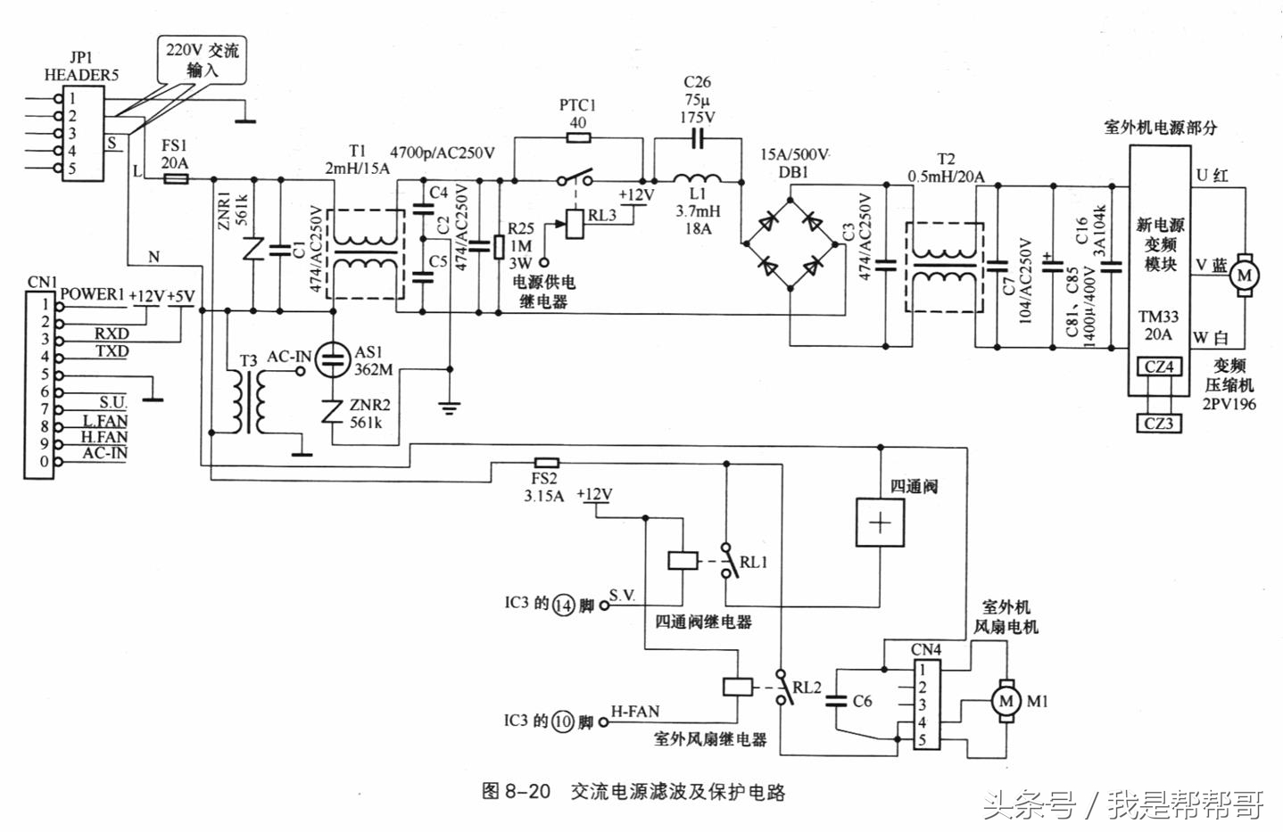 变频空调八大电路图视频讲解,变频空调电路的元件工作原理