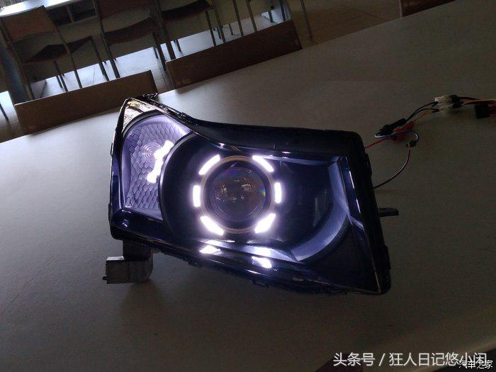 雪佛兰科鲁兹大灯改装小透镜led灯,17款雪佛兰科鲁兹改透镜大灯