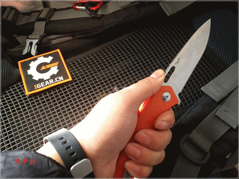 悍迪HARNDS双子星橙色柄户外*刀折**评测
