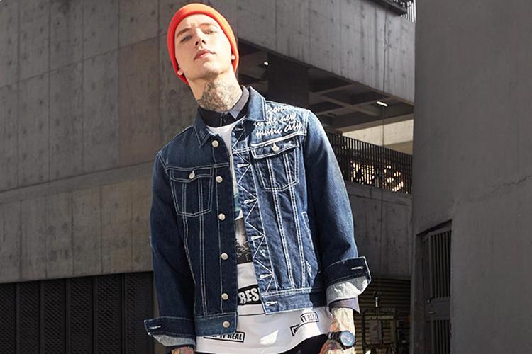 牛仔外套男款潮牌穿搭,小众设计感潮男牛仔外套