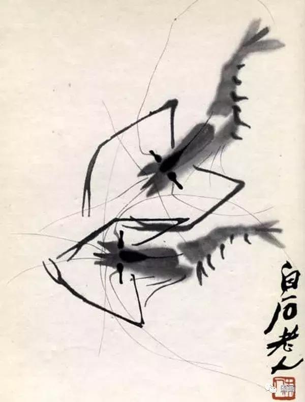 齐白石画虾的6只虾,画虾齐白石虾的画法步骤