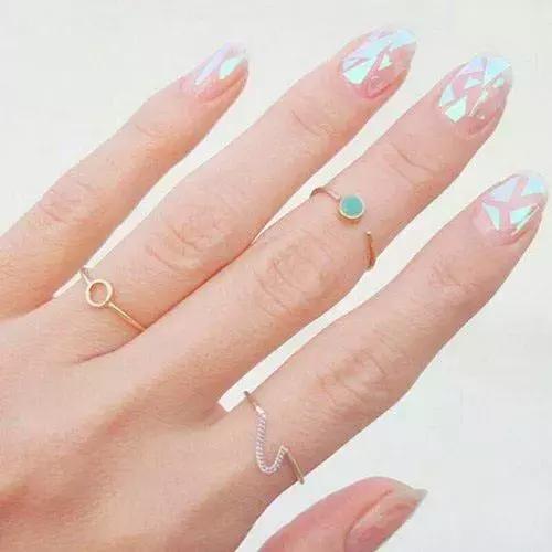 韩国美甲贴纸,玻璃冰透贴纸美甲