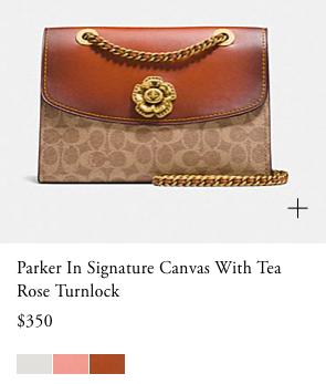 美国新款coach蔻驰女包,coach蔻驰山茶花parker26黑色