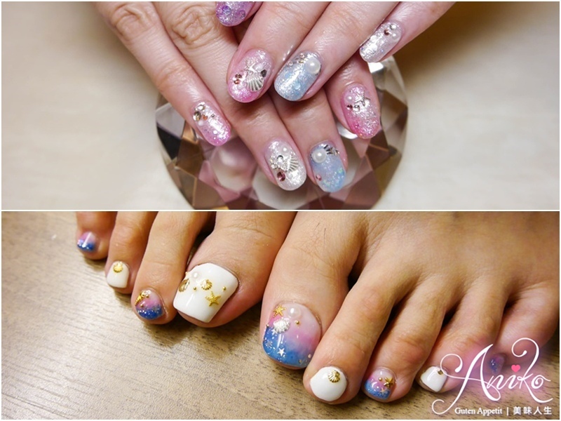 海洋风晕染美甲教程,夏日美甲海洋风