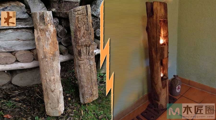 圆树桩小夜灯,树桩小夜灯