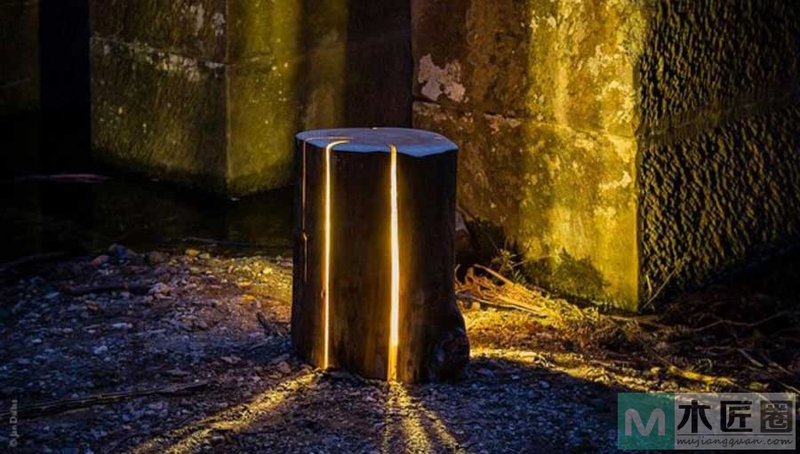 圆树桩小夜灯,树桩小夜灯