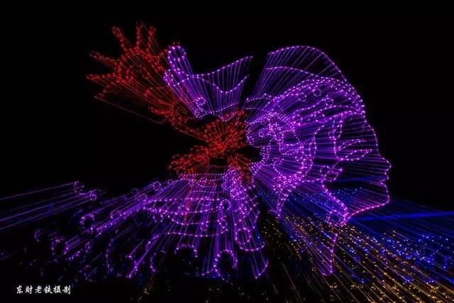 五彩斑斓的灯光夜晚,夜晚的璀璨灯光