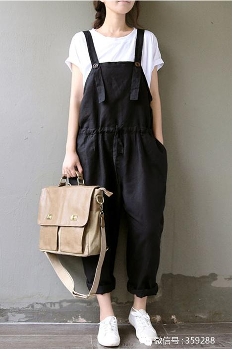 学生党夏季慵懒风牛仔背带裤,适合春天穿的背带牛仔裤