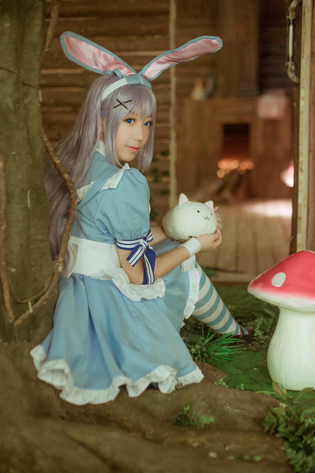 香风智乃cos假发造型过程,香风智乃cos正片户外