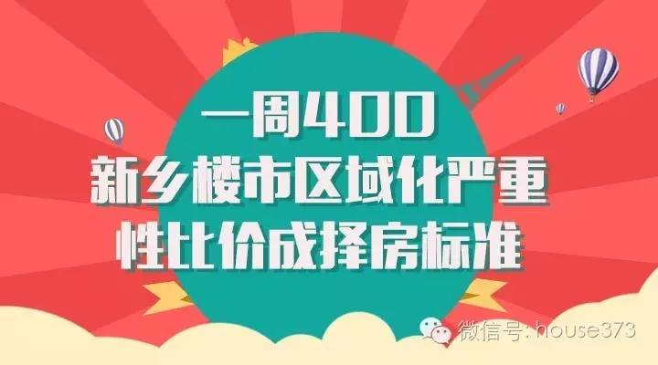 一周400:新乡楼市区域化严重性比价成择房标准