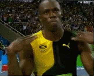 百米赛跑博尔特对战猛兽,百米飞人博尔特经典动作