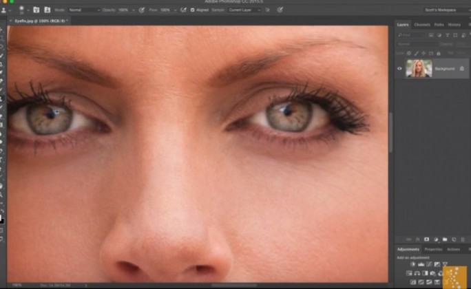 用ps修复大小眼,ps改善大小眼