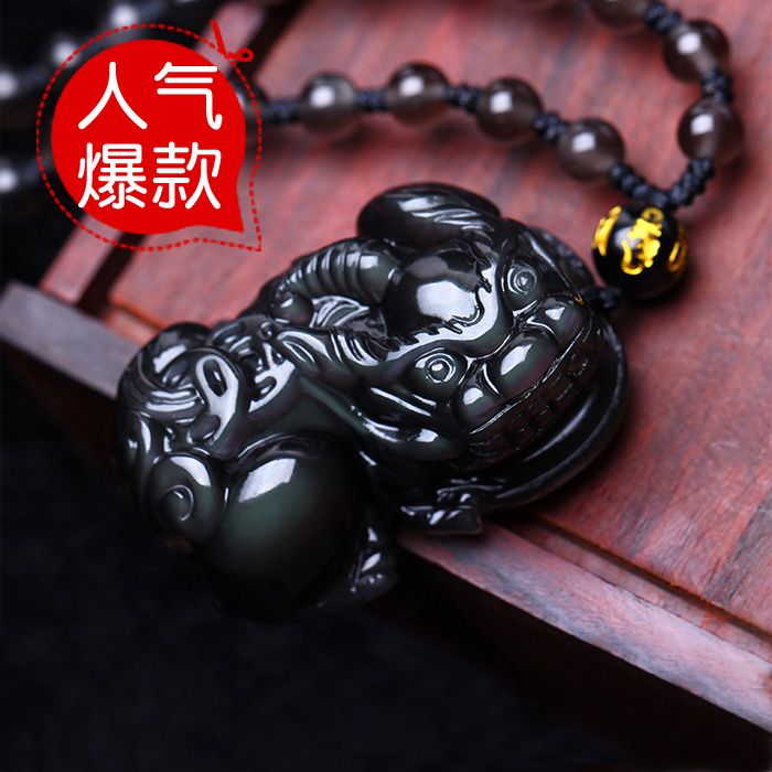 黑曜石貔貅吊坠佩戴讲究,黑曜石貔貅手串