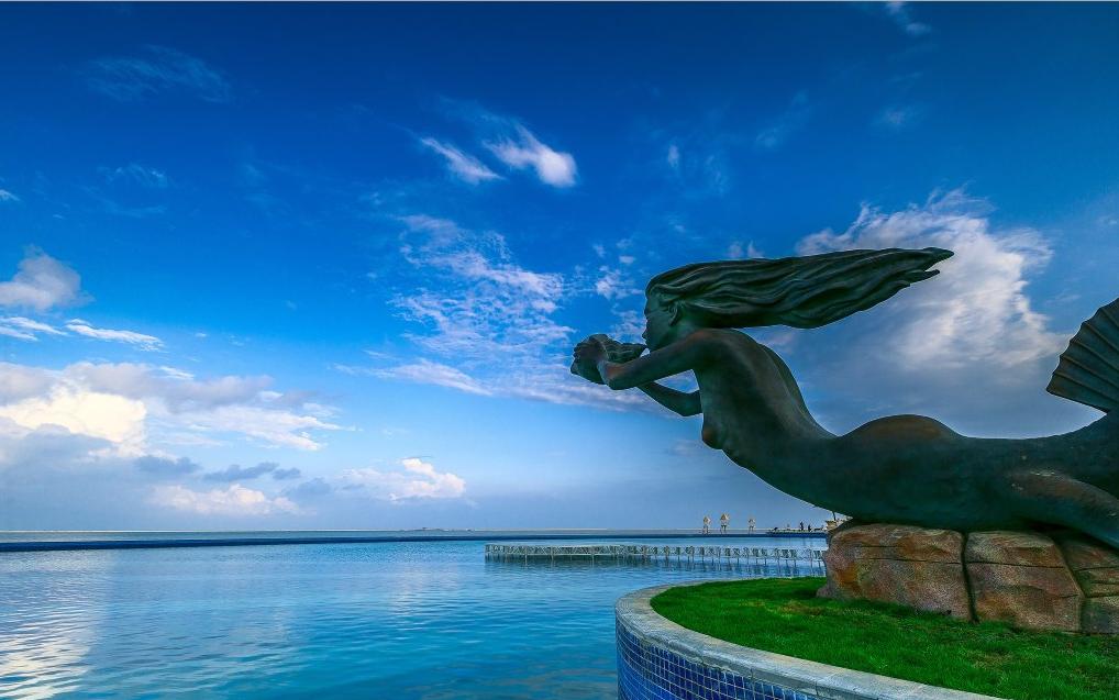 启东海上威尼斯黄金海滩,启东海上威尼斯碧海银沙无边泳池