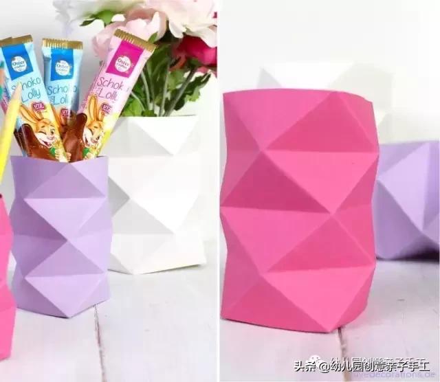 小学生手工折纸花瓶简单漂亮,折纸花瓶配哪种花好看