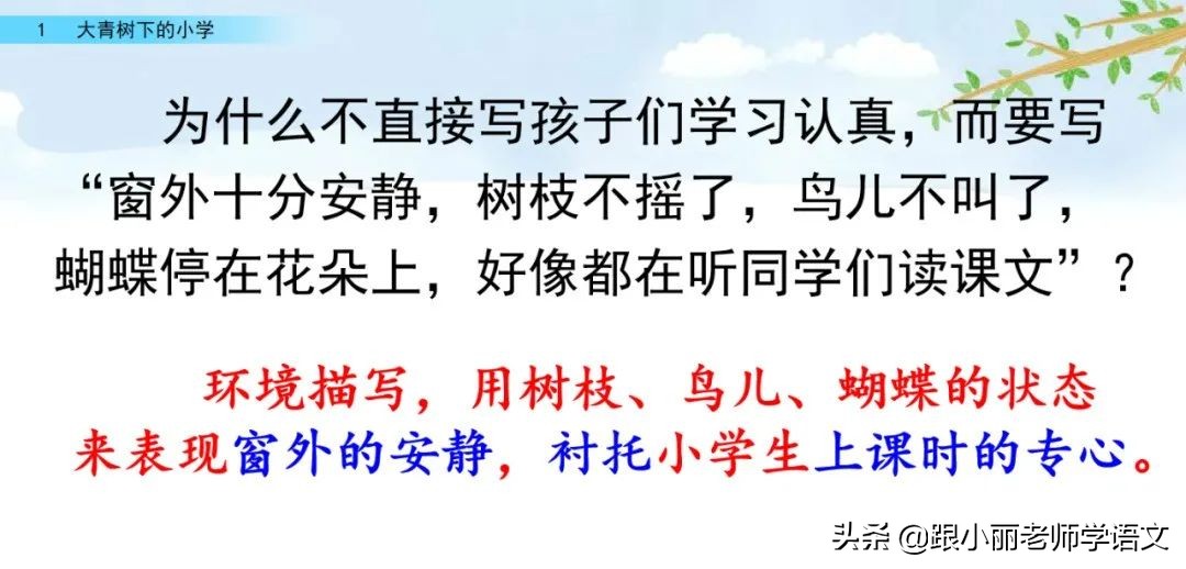 大青树下的小学重要背诵内容,大青树下的小学重点知识点