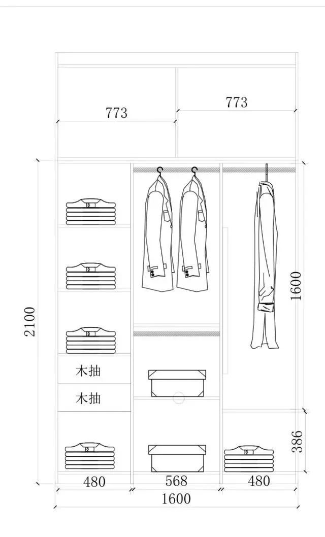 1.3米衣柜格局设计图,1米3衣柜布局设计