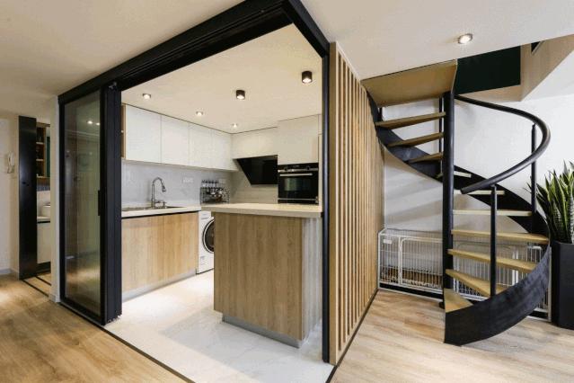 64㎡现代轻奢公寓，买了小复式，这样装修好精致