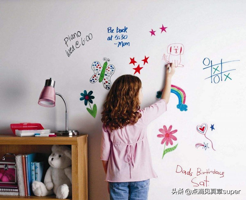 家有顽童爱作画,满墙笔痕让人怕,大家一起轻轻松松擦掉它们吧