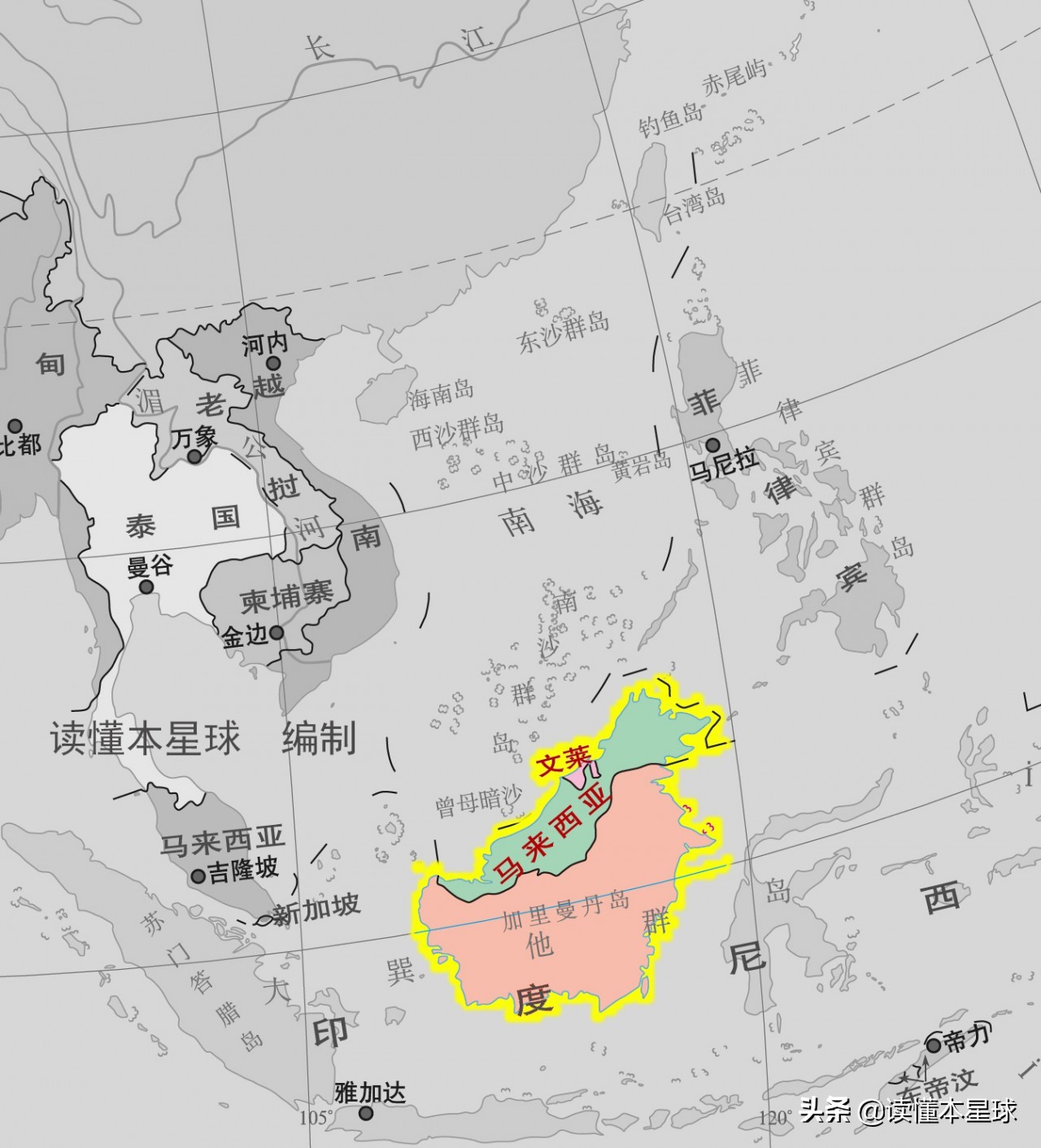 文莱为什么被马来西亚一分为二,文莱帝国版图演变