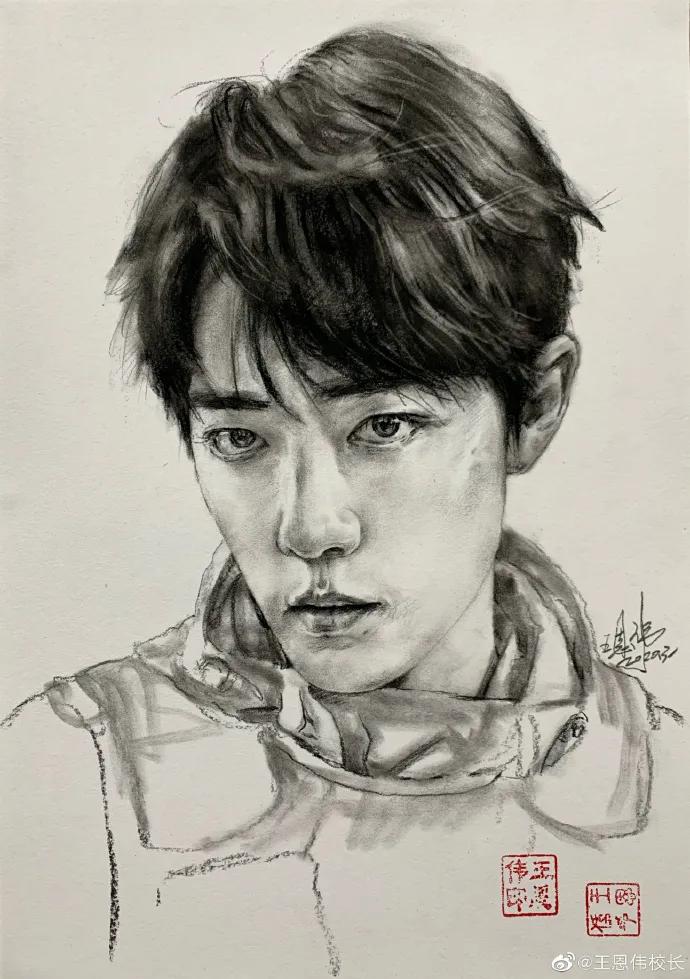 他画遍所有明星，画谁像谁，肖战、热巴、刘亦菲眼神看醉了