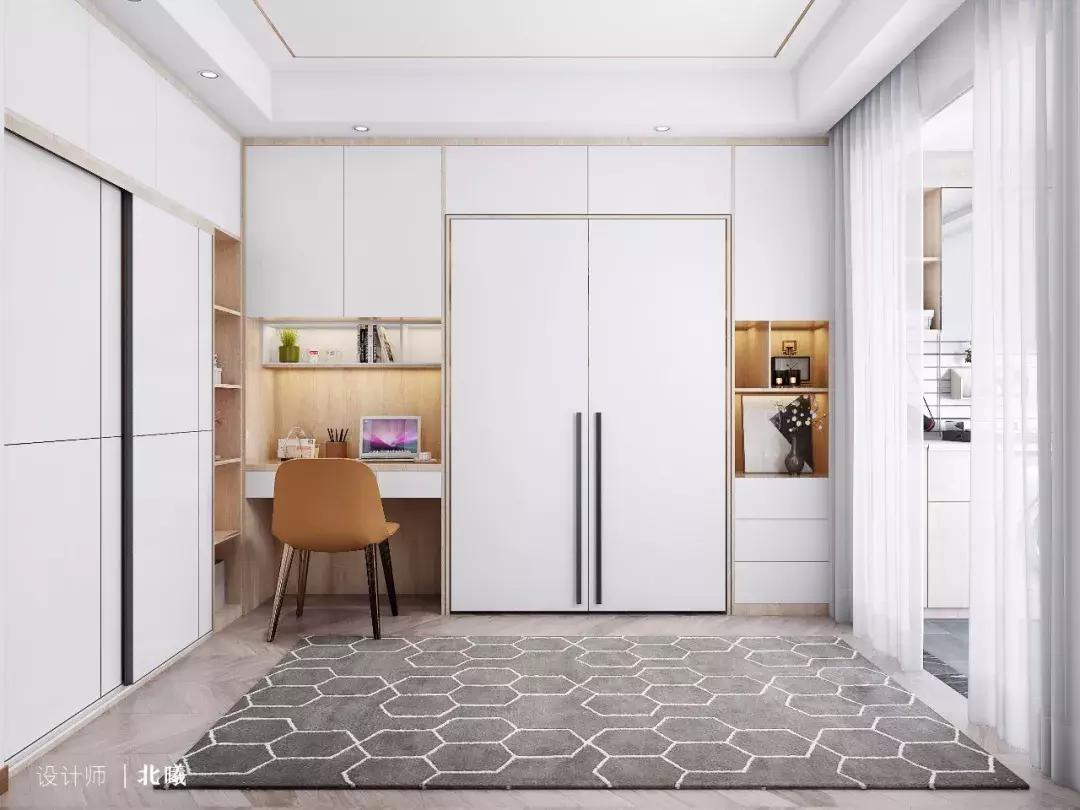 装修108平衣帽间2室一厅,126平主卧带衣帽间和卫生间效果图