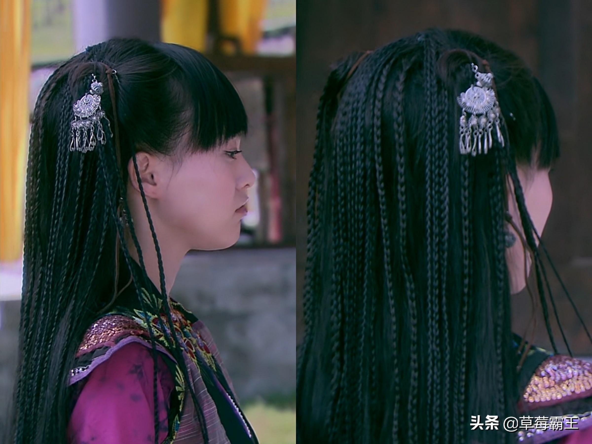 有齐刘海的古装编发,无刘海古装发型编发