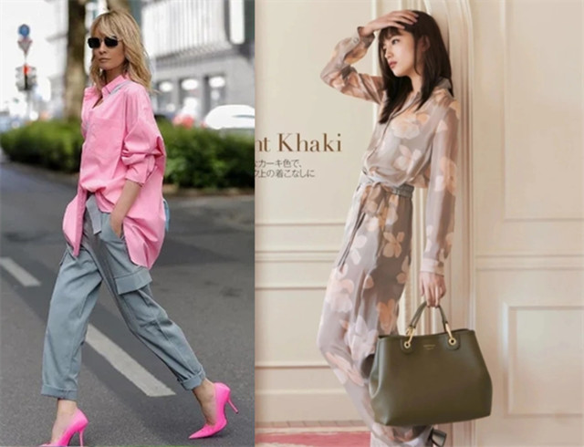 灰色和粉色是不是完美搭配,粉色搭配灰色满满的高级感